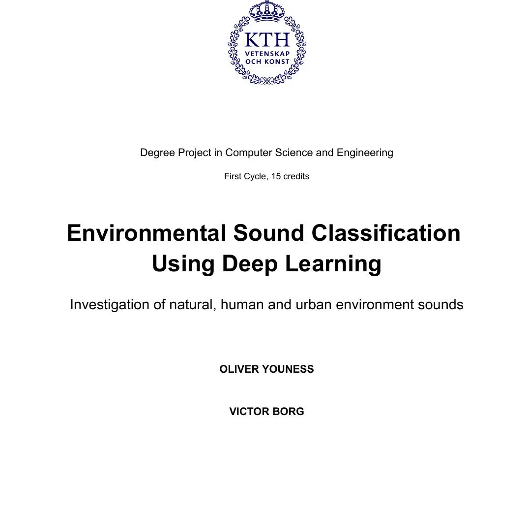 Cover page of the degree project PDF
